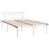 Elegant White Metal Bed Frame 160x200 cm - Hipomarket