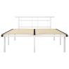 Elegant White Metal Bed Frame 160x200 cm - Hipomarket