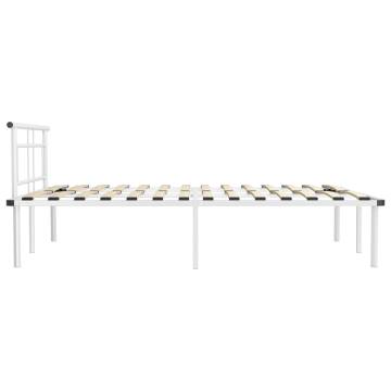 Elegant White Metal Bed Frame 160x200 cm - Hipomarket