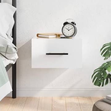 Wall-Mounted Bedside Cabinet High Gloss White - 35x35x20 cm