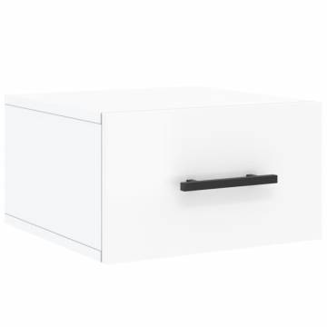 Wall-Mounted Bedside Cabinet High Gloss White - 35x35x20 cm