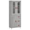 Stylish Highboard Grey Sonoma - 69.5x34x180 cm | Hipo Market