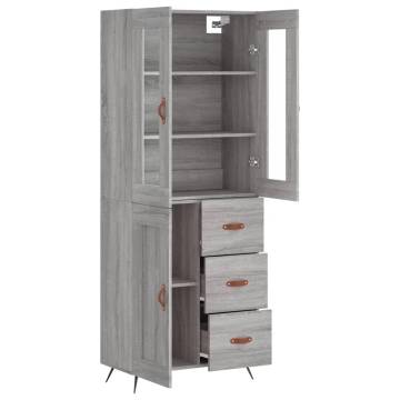 Stylish Highboard Grey Sonoma - 69.5x34x180 cm | Hipo Market