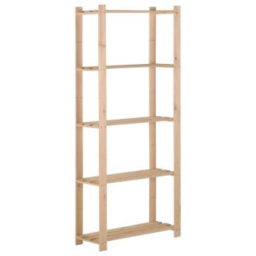 5-Tier Storage Rack - Solid Pinewood 80x28.5x170 cm