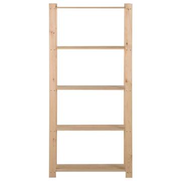 5-Tier Storage Rack - Solid Pinewood 80x28.5x170 cm