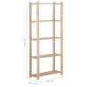 5-Tier Storage Rack - Solid Pinewood 80x28.5x170 cm