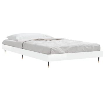 High Gloss White Bed Frame 90x190 cm - Durable & Stylish