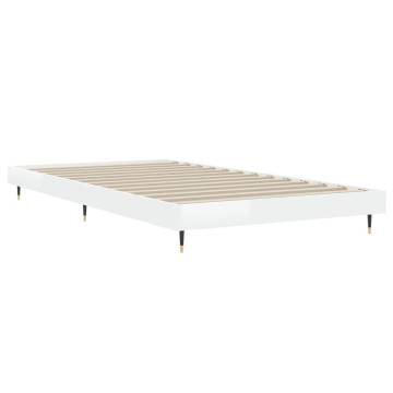 High Gloss White Bed Frame 90x190 cm - Durable & Stylish