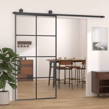 Sliding Door Black 102.5x205 cm ESG Glass & Aluminium