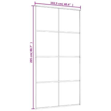 Sliding Door Black 102.5x205 cm ESG Glass & Aluminium