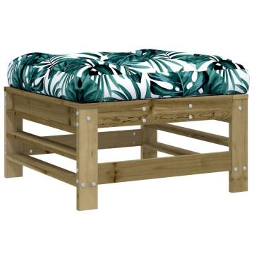 Garden Footstools with Cushions - 2pcs Solid Pine