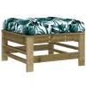 Garden Footstools with Cushions - 2pcs Solid Pine