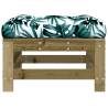 Garden Footstools with Cushions - 2pcs Solid Pine