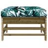 Garden Footstools with Cushions - 2pcs Solid Pine