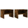 Smoked Oak Bedside Cabinets - 2 pcs | Elegant Storage Solution