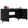 Trendy Black Desk 140x50 cm - Engineered Wood for Office