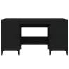 Trendy Black Desk 140x50 cm - Engineered Wood for Office