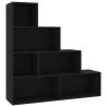 Stylish Black Book Cabinet & Room Divider - 155x24x160 cm