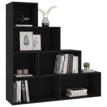 Stylish Black Book Cabinet & Room Divider - 155x24x160 cm