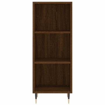 Stylish Highboard Brown Oak - 34.5x34x180 cm | HipoMarket