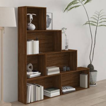 Stylish Brown Oak Book Cabinet - 155x24x160 cm | HipoMarket