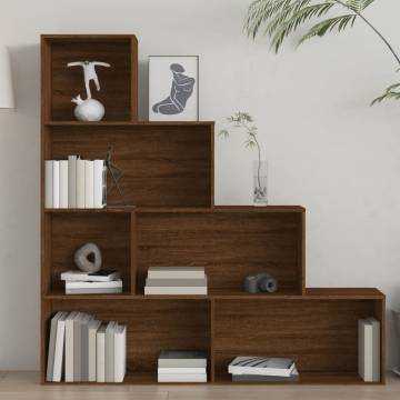 Stylish Brown Oak Book Cabinet - 155x24x160 cm | HipoMarket