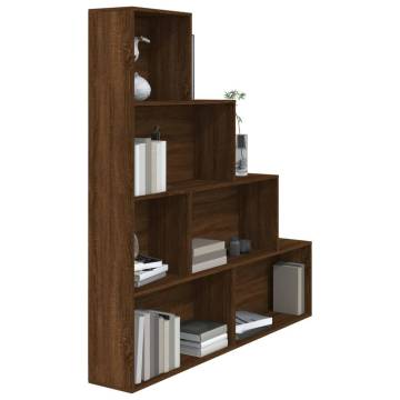 Stylish Brown Oak Book Cabinet - 155x24x160 cm | HipoMarket