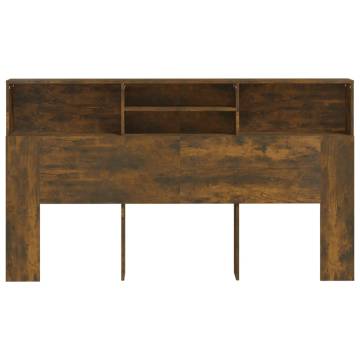 Headboard Cabinet Smoked Oak - Stylish Bedroom Storage