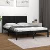 Bed Frame Black Solid Wood Pine 200x200 cm Colour black Size 200 x 200 cm 