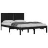 Black Solid Wood Pine Bed Frame 200x200 cm - Modern Design