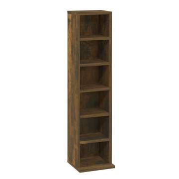 Stylish CD Cabinet in Smoked Oak | 21x20x88 cm