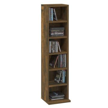 Stylish CD Cabinet in Smoked Oak | 21x20x88 cm