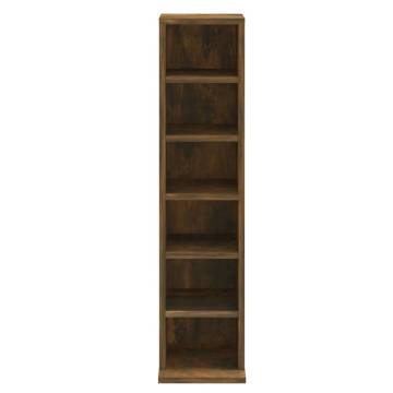 Stylish CD Cabinet in Smoked Oak | 21x20x88 cm