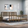 Bed Frame with Headboard Honey Brown 200x200 cm Solid Wood Colour honey brown Size 200 x 200 cm 