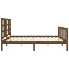 Honey Brown Solid Wood Bed Frame with Headboard | 200x200 cm