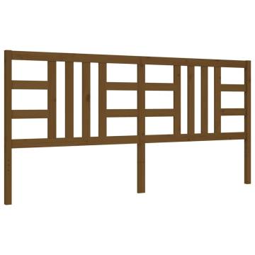 Honey Brown Solid Wood Bed Frame with Headboard | 200x200 cm