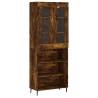 Stylish Highboard in Smoked Oak | 69.5x34x180 cm