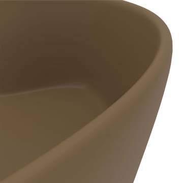 Luxury Matt Cream Wash Basin 36x13 cm - Elegant Ceramic Design