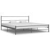 Bed Frame Grey Metal 200x200 cm Colour grey Size 200 x 200 cm 