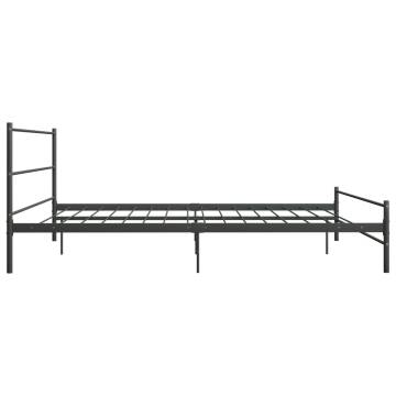 Grey Metal Bed Frame 200x200 cm - Durable & Stylish