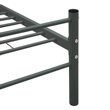 Grey Metal Bed Frame 200x200 cm - Durable & Stylish