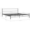 Grey Metal Bed Frame 200x200 cm - Durable & Stylish