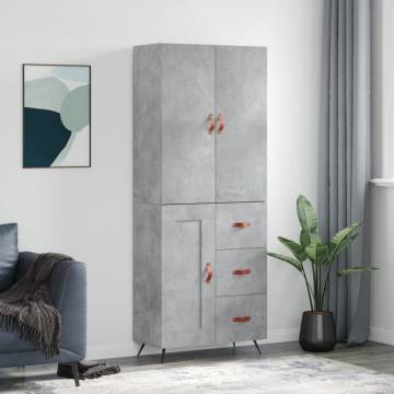 Stylish Highboard Concrete Grey - 69.5x34x180 cm | HipoMarket