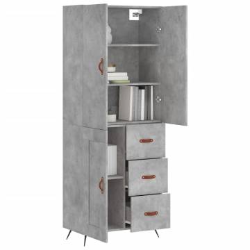 Stylish Highboard Concrete Grey - 69.5x34x180 cm | HipoMarket