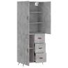 Stylish Highboard Concrete Grey - 69.5x34x180 cm | HipoMarket