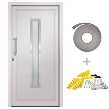 Elegant White Front Door 98x208 cm for Home Security