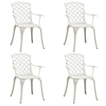 5 Piece White Bistro Set - Durable Cast Aluminium