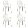 5 Piece White Bistro Set - Durable Cast Aluminium