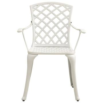 5 Piece White Bistro Set - Durable Cast Aluminium