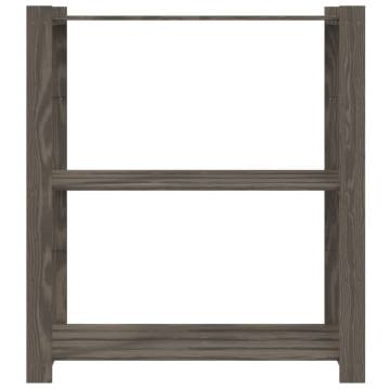 3-Tier Grey Storage Rack | Solid Pine 80x38x90 cm - HipoMarket